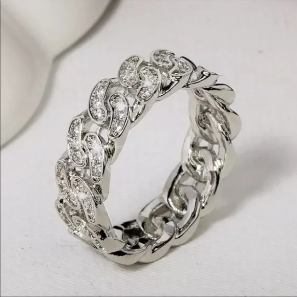 ETERNITY 925 STERLING SILVER DIAMOND RING - Picture 2 of 3